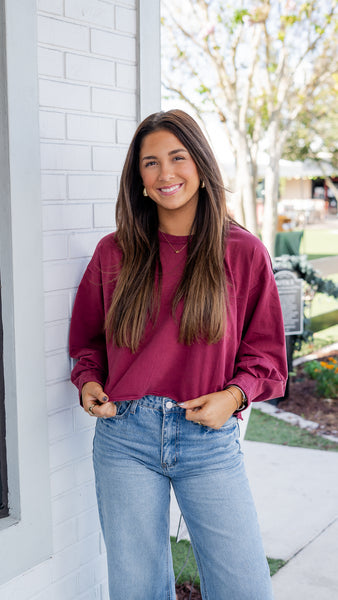 Mineral Washed Cropped Top
