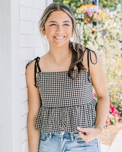 Lori Gingham Tie Tank