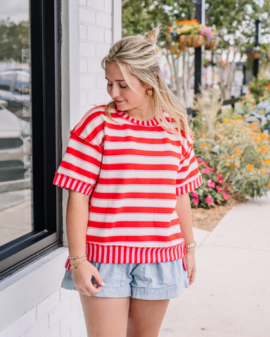 Striped Pullover Boxy Tee