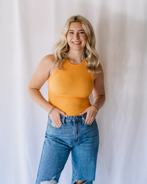 Too Good For You Bodysuit- Tangerine