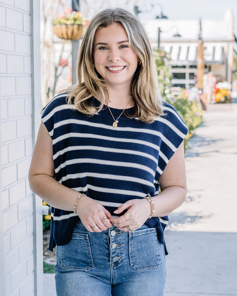 Bailey Stripe Sleeveless Sweater