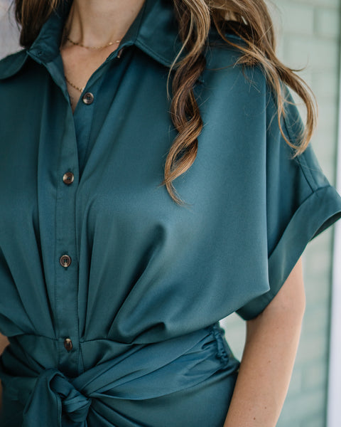 Satin Button Down Dress