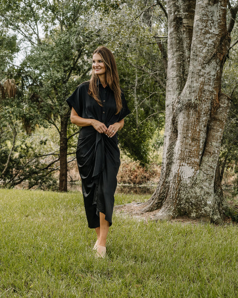 Satin Button Down Dress