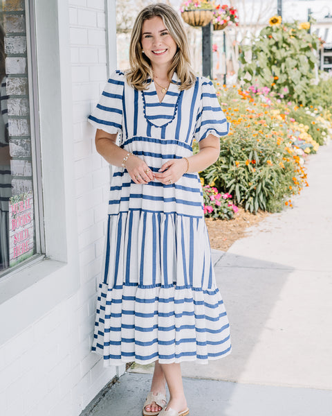 Elenor Stripe Midi Dress