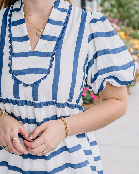 Elenor Stripe Midi Dress