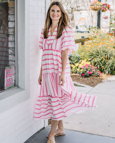 Elenor Stripe Midi Dress