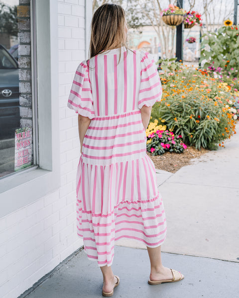 Elenor Stripe Midi Dress