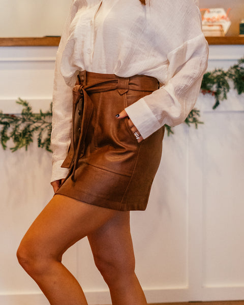 Pleather Mini Skirt
