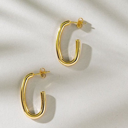 14K Gold Dipped U-Shape Earrings