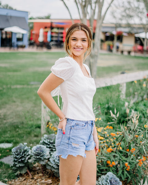 Caicos Lace Up Back Top