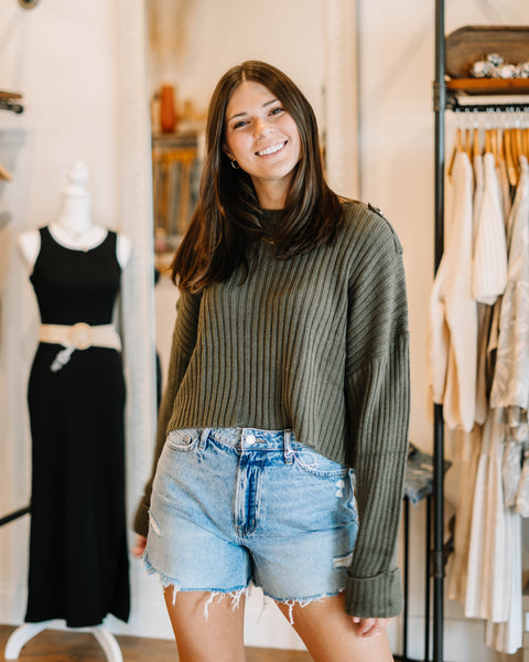 Shoulder Button Detail Sweater