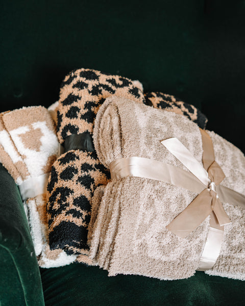 Animal Print Luxe Knit Blankets
